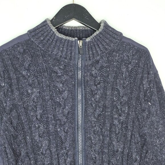 Tommy Bahama Men's Sz XL Cardigan Wool Cotton Cable Chunky Knit Full Zip Fisherm - Picture 2 of 9